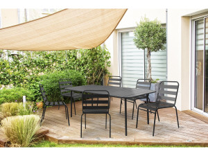 Gartentisch aus Metall „Bilbao“ – 180 x 90 x 71 cm – Grau 2