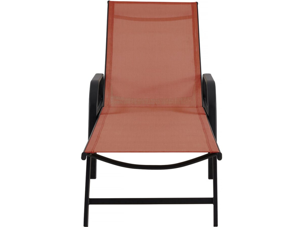2er-Set Sonnenliegen aus Metall mit Armlehnen "Farniente"- Terracotta