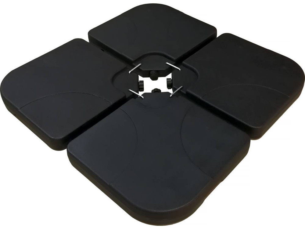 Ampelschirm "Soleil" - Viereckig - 2,5 x 2,5 m - Schwarz + Platten zur Beschwerung inbegriffen