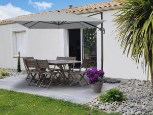 Ampelschirm aus Aluminium "Sky 4" - 3 x 4 m - Grau 2