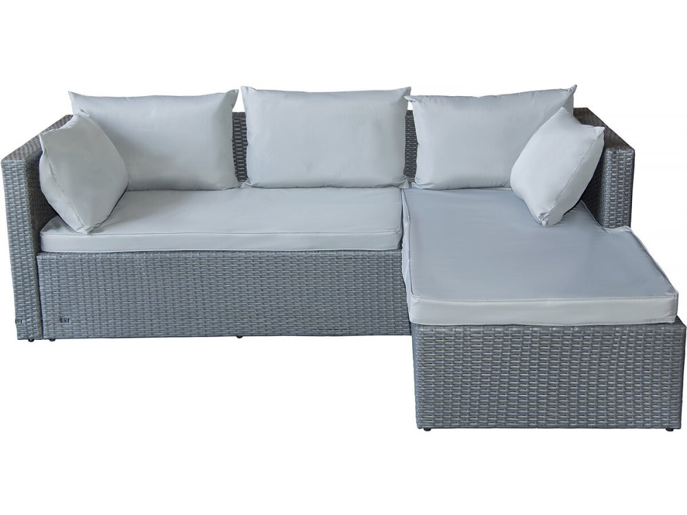 Gartenlounge aus Polyrattan 3-Sitzer "Diya" - Grau und Beige