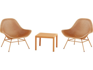 2er-Set Gartensessel mit Couchtisch "Soléna" - Orange