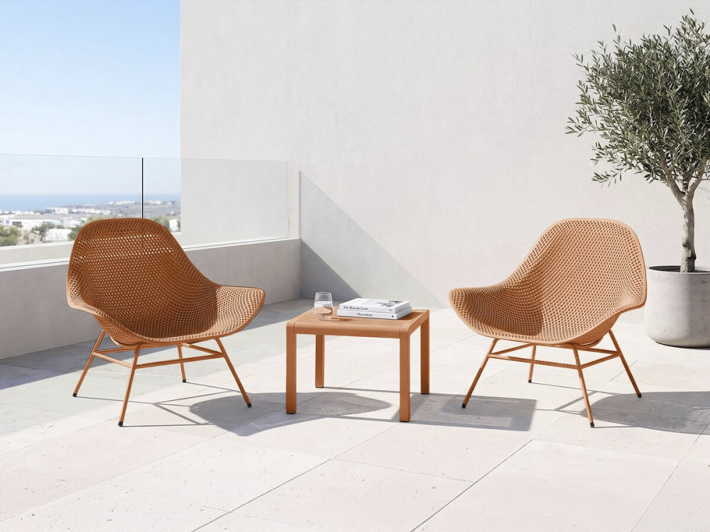 2er-Set Gartensessel mit Couchtisch "Soléna" - Orange