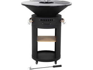 Barbecue plancha brasero für Holzkohle und Holz "Cesar premium" - Ø 81 cm - Schwarz