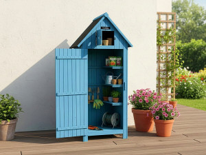 Gartenschrank "Cabanon"  - 77 x 54,5 x 179 cm - Himmelblau 2