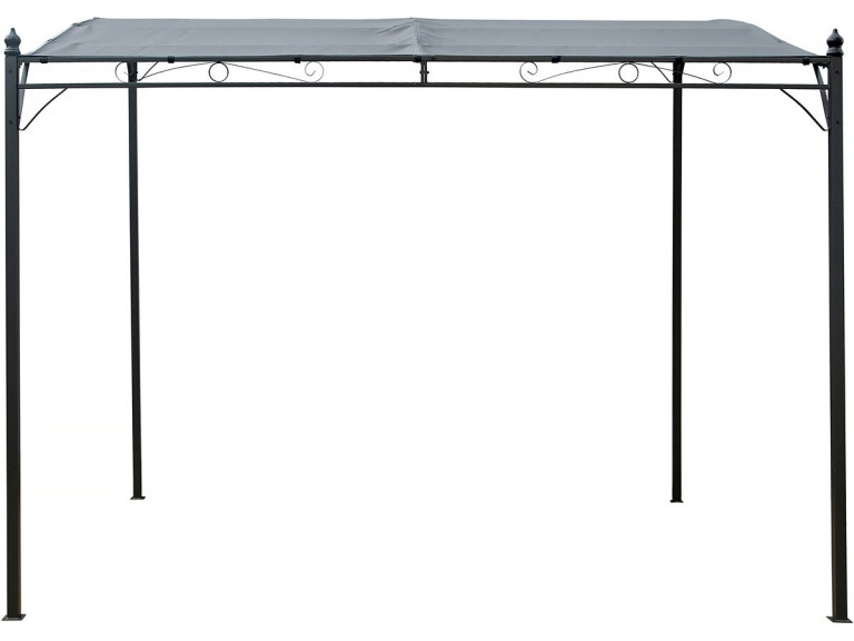 Anbaupergola mit Neigung aus Metall - 3 x 2,5 m - Grau