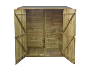 Gerätehaus aus Holz an Wand aufstellbar "Lipki". - 1,79 x 0,9 x 1,78/1,87 m  - 1,61 m² - 12 mm - Mit Fußboden 2