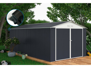 Metallgarage „Houston“ - 18,56 m² mit Dachrinne - Anthrazit 2