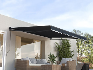 Vorzelt einziehbare Markise aus Aluminium 2,5 x 3 m "Ombra 3" - Anthrazitgrau 2