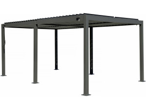 Freistehende bioklimatische Pergola aus Aluminium "Kensington" - 3 x 5 m - Grau