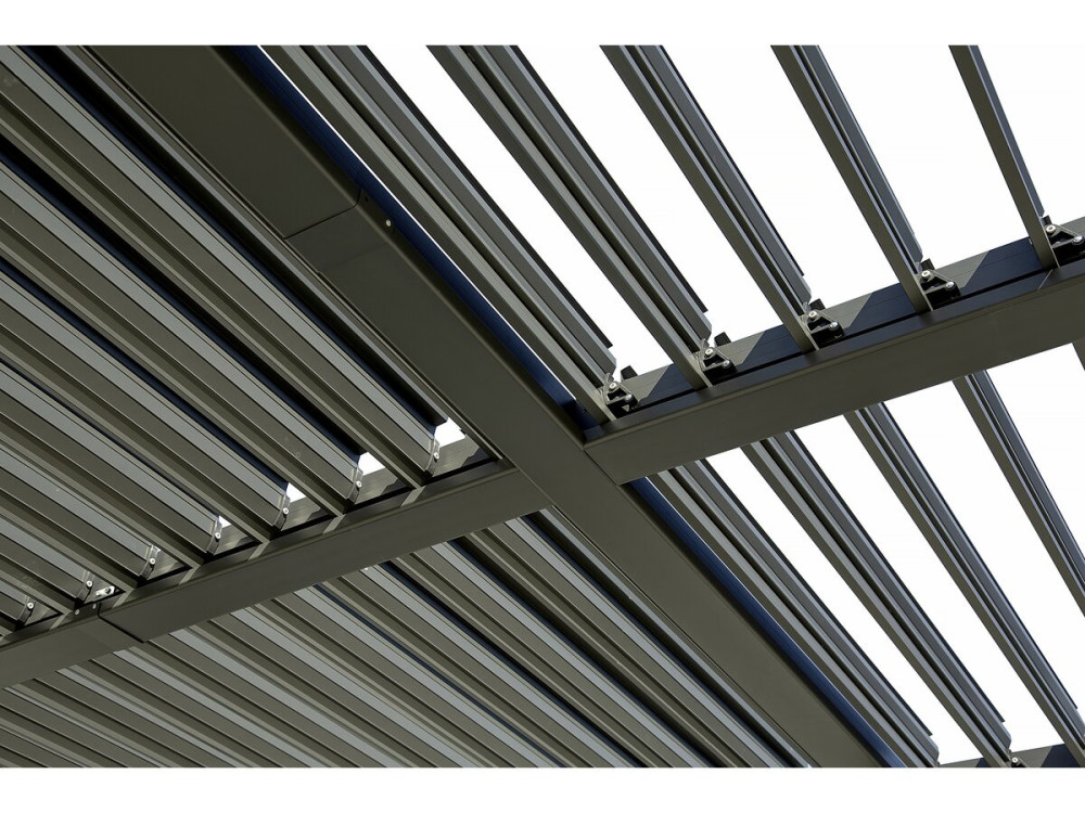 Freistehende bioklimatische Pergola aus Aluminium "Kensington" - 3 x 5 m - Grau