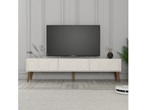 TV-Ständer Lyon“ aus Holz – 180 x 35 x 44 cm – Creme/Walnuss 2