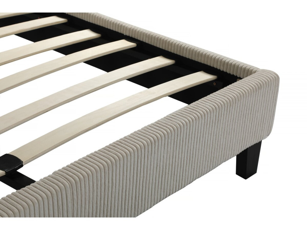 Doppelbett aus Cord "Ambre" - 160 x 200 - Beige