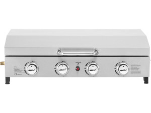 Gas-Plancha mit 4 Brennern und Deckel "Fasto" - 10 kW - Grau
