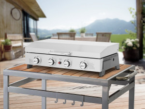 Gas-Plancha mit 4 Brennern und Deckel "Fasto" - 10 kW - Grau 2
