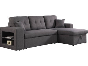 Ecksofa reversibel mit Schlaffunktion "Axel" - 3-Sitzer - Grau