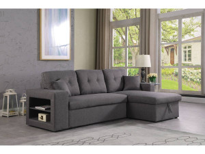 Ecksofa reversibel mit Schlaffunktion "Axel" - 3-Sitzer - Grau 2