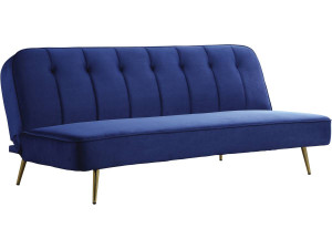 Schlafsofa aus Samt "James" - 180 x  83 x 75 cm - 3-Sitzer - Dunkelblau 2