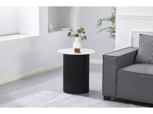 Beistelltisch, Sofatisch, Nachttisch aus Keramik „Eclat“ – 50 x 50 x 55 cm – Weiß - 50 x 50 x 55 cm - Weiß 2