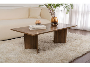 Couchtisch aus Holz „Sabin” – 60 x 119 x 40 cm – Nussbaum 2