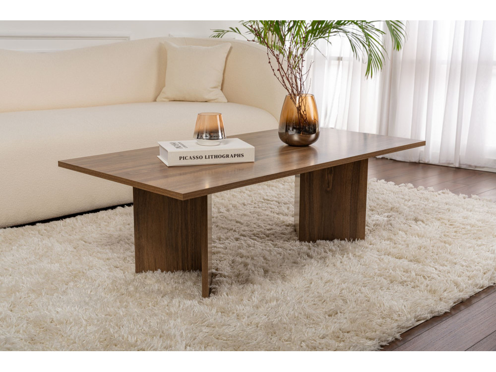 Couchtisch aus Holz „Sabin” – 60 x 119 x 40 cm – Nussbaum
