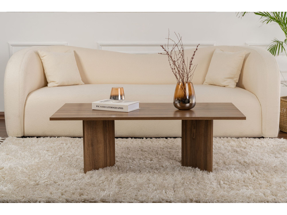 Couchtisch aus Holz „Sabin” – 60 x 119 x 40 cm – Nussbaum
