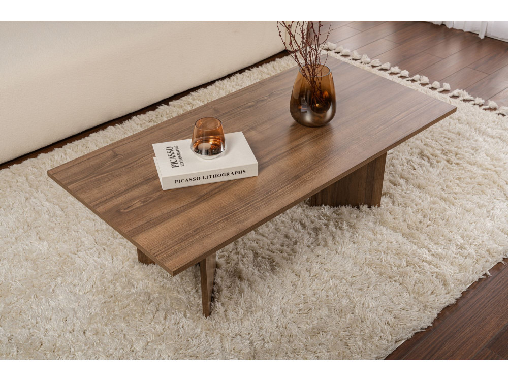 Couchtisch aus Holz „Sabin” – 60 x 119 x 40 cm – Nussbaum