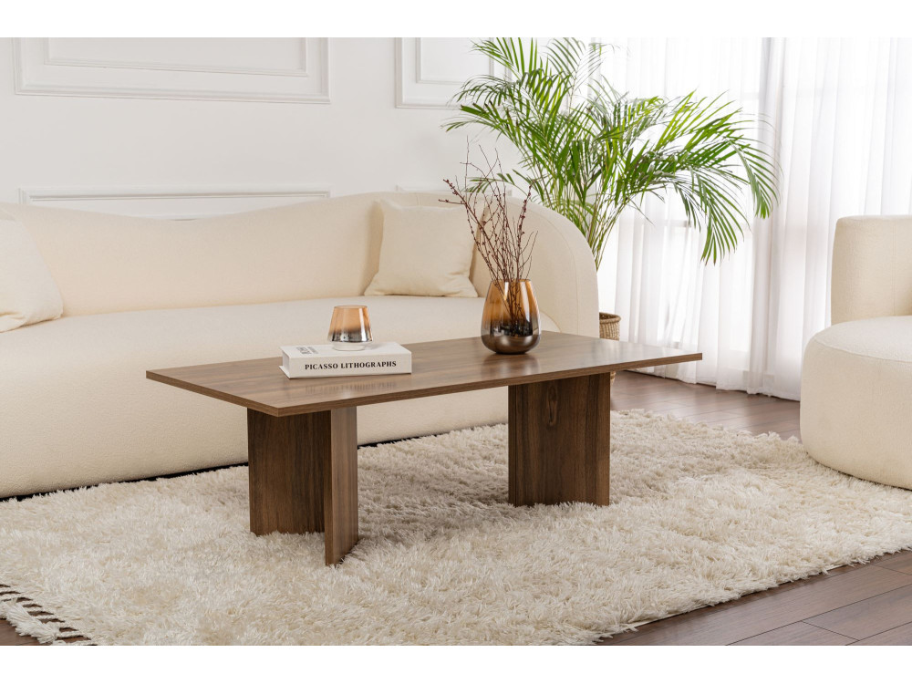 Couchtisch aus Holz „Sabin” – 60 x 119 x 40 cm – Nussbaum