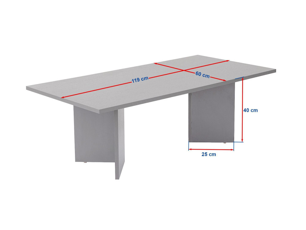 Couchtisch aus Holz „Sabin” – 60 x 119 x 40 cm – Nussbaum