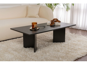 Couchtisch aus Holz „Sabin“ – 60 x 119 x 40 cm – Schwarzes Holz 2