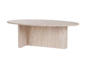 Couchtisch aus Holz "Orba" - 120 x 65 x 40 cm - Travertin