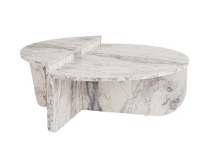 Couchtisch aus Holz "Orion" 90 x 60 x 30 cm - Freesia Marmor