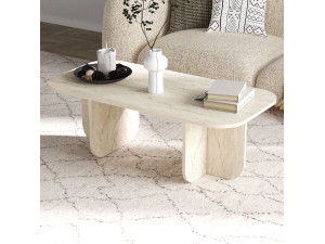 Couchtisch „Becaj“ aus Holz – 120 x 60 x 41 cm – Travertin 2