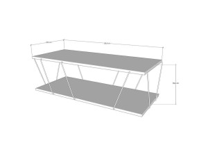Couchtisch aus Holz "Zisino" - 120 x 50 x 30 cm - Anthrazitgrau