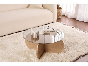 Couchtisch „Aeris“ aus Holz – 75 x 75 x 35 cm – Saphirgeräucherte Eiche 2