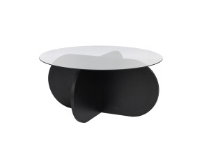 Couchtisch „Aeris“ aus Holz – 75 x 75 x 35 cm – Geräuchertes schwarzes Holz