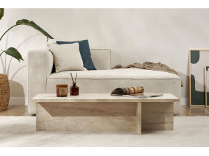 Couchtisch „Harbor“ aus Holz – 120 x 45 x 30 cm – Travertin 2