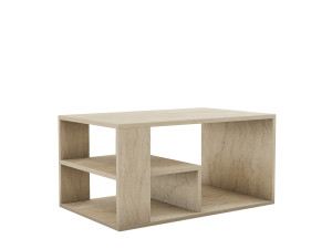 Couchtisch aus Holz "Eros" - 80 x 40 x 50 cm - Travertin