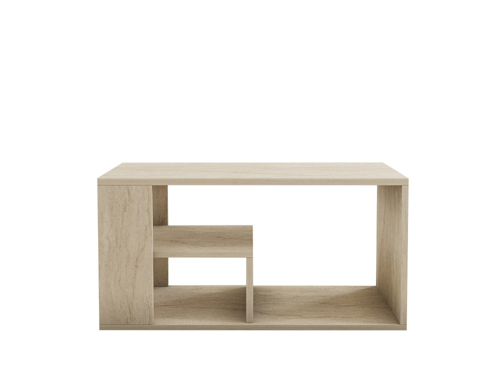 Couchtisch aus Holz "Eros" - 80 x 40 x 50 cm - Travertin