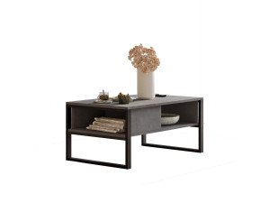 Couchtisch aus Holz "ML34" - 100 x 59 x 44 cm - Silber