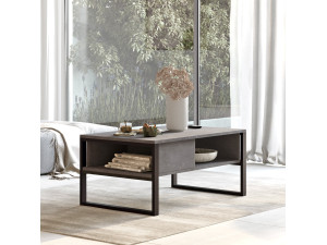 Couchtisch aus Holz "ML34" - 100 x 59 x 44 cm - Silber 2