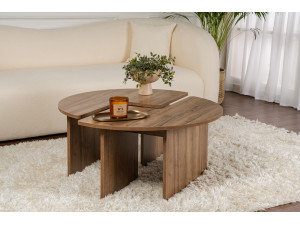 Couchtisch „Moira“ aus Holz – 90 x 90 x 41 cm – Walnuss 2