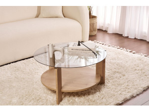 Couchtisch „Clara“ aus Holz – 75 x 75 x 40 cm – Saphir-Eiche 2
