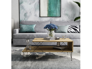 Couchtisch aus Holz "Loire" - 100 x 50 x 40 cm - Braun 2