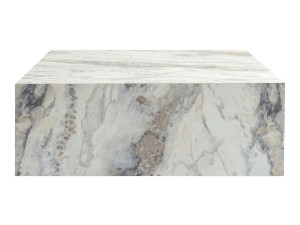 Couchtisch aus Holz „Prizma” – 90 x 90 x 35 cm – Marmor Freesia