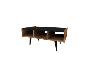 Holz Couchtisch "Line " - 90 x 56 x 40 cm - Walnuss hell