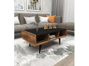 Holz Couchtisch "Line " - 90 x 56 x 40 cm - Walnuss hell 2