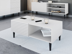 Couchtisch "Nakomo " - 100 x 41 x 52 cm - Weiß 2