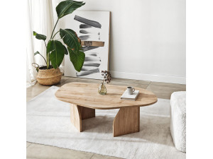 Holz Couchtisch "Rock" 100 x 60 x 35 cm - Saphir Eiche 2
