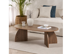 Holz Couchtisch "Melina" 120 x 60 x 40 cm - Nussbaum 2